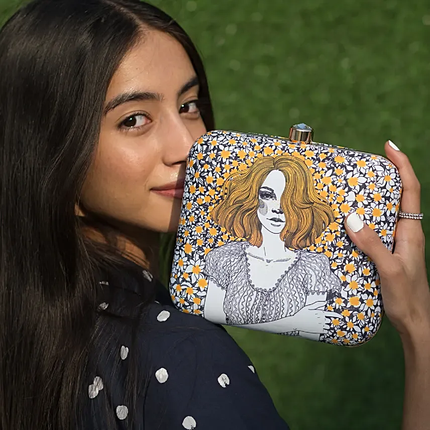 Artklim Artsy Sunflower Girl Clutch Bag