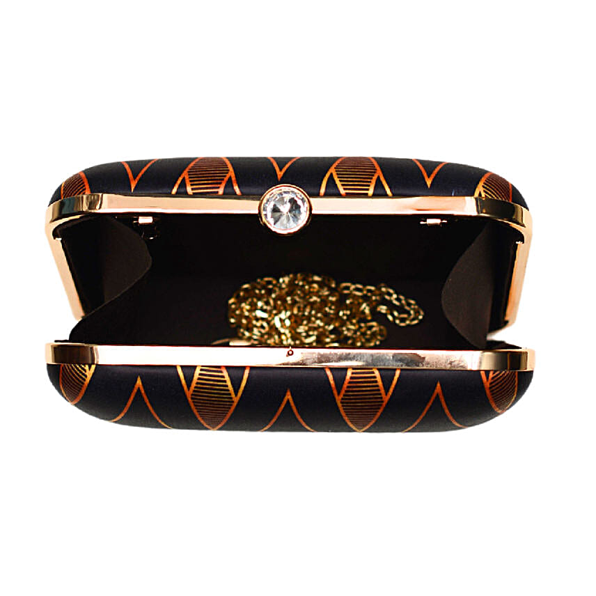 Artklim Black Gold Abstract Bling Clutch Bag
