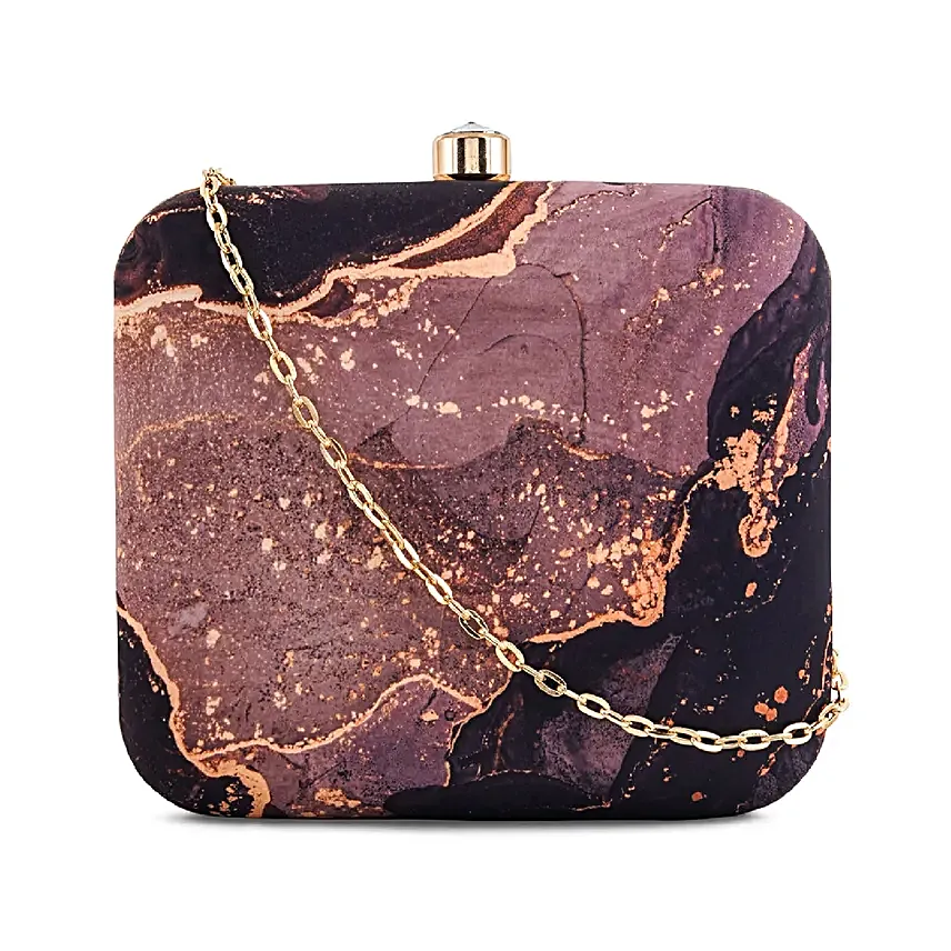 Artklim Black Resin Luxe Art Clutch Bag