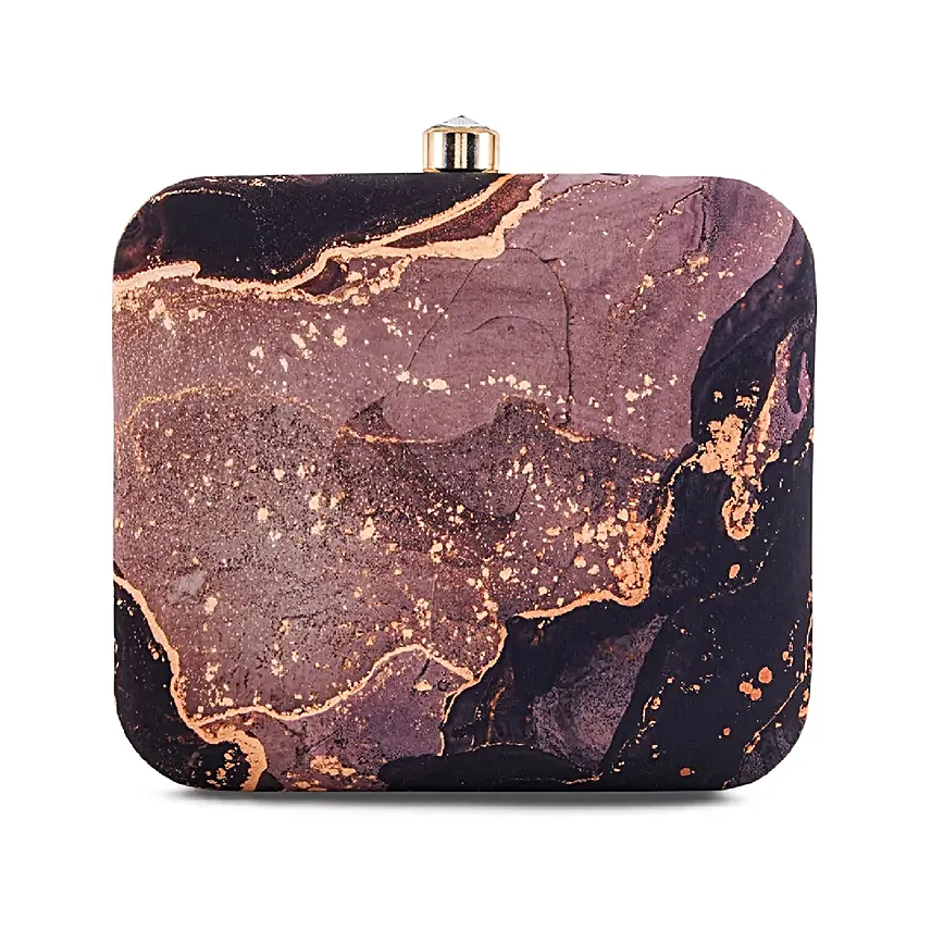 Artklim Black Resin Luxe Art Clutch Bag