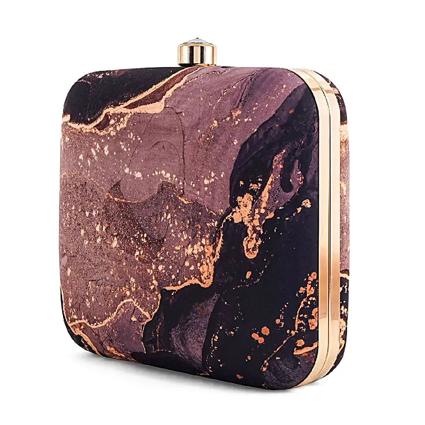 Artklim Black Resin Luxe Art Clutch Bag