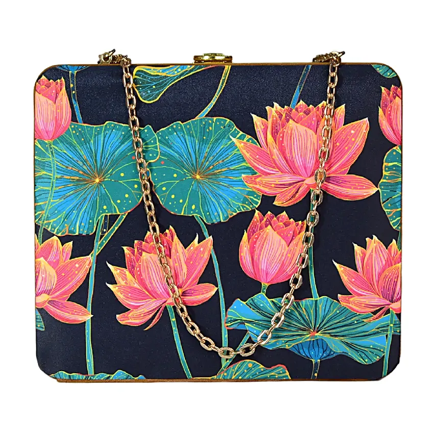 Artklim Exotic Elegance Lotus Blooms Clutch Bag
