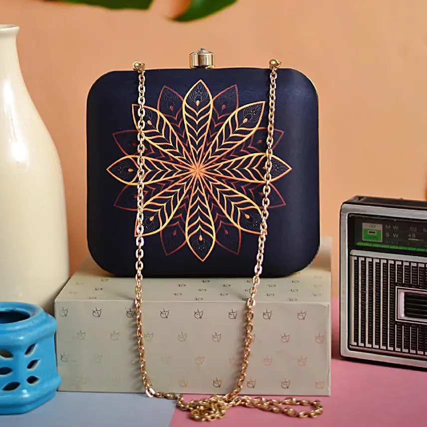 Artklim Golden Charm Mandala Clutch Bag