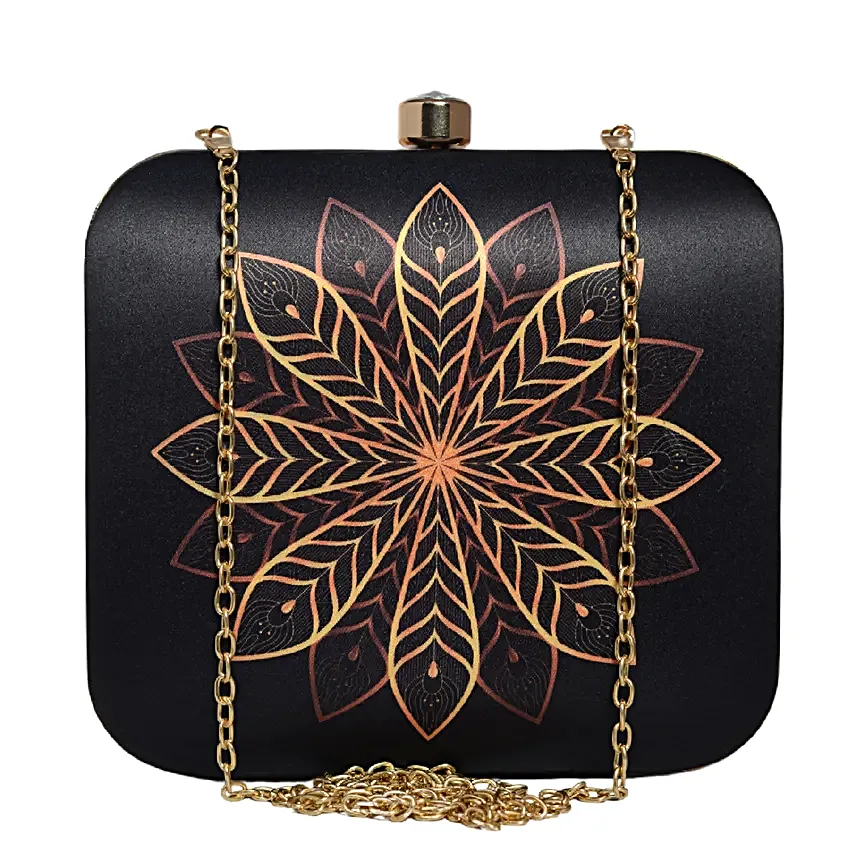 Artklim Golden Charm Mandala Clutch Bag