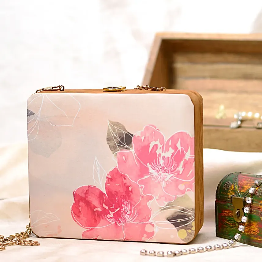 Artklim Pink Floral Hues Clutch Bag