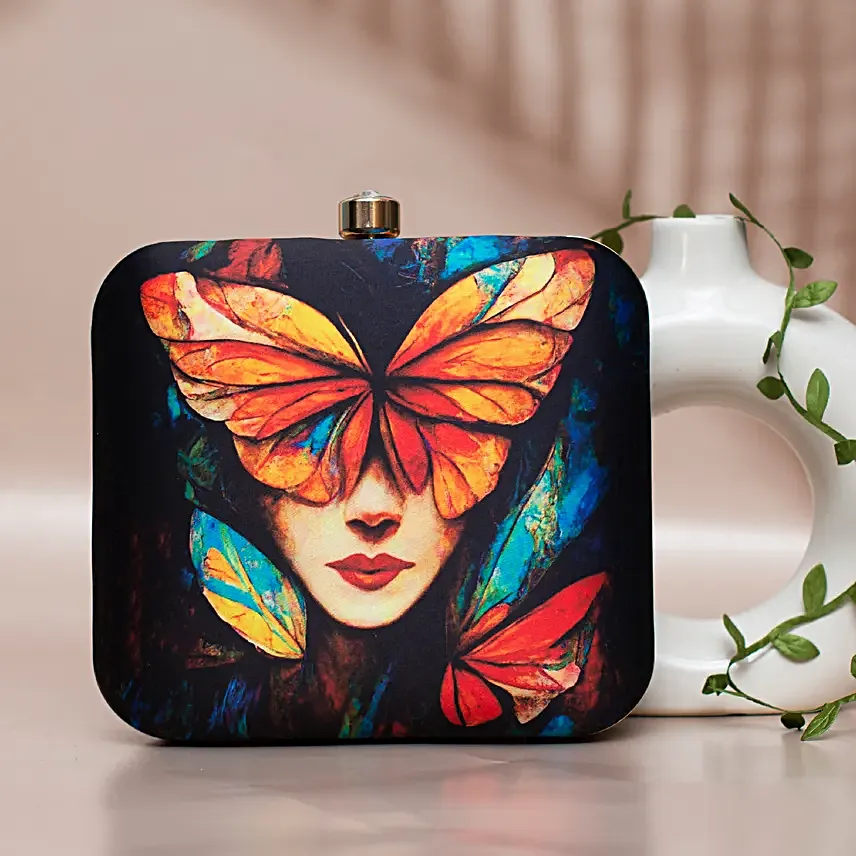 Artklim Vibrant Butterfly Women Clutch Bag