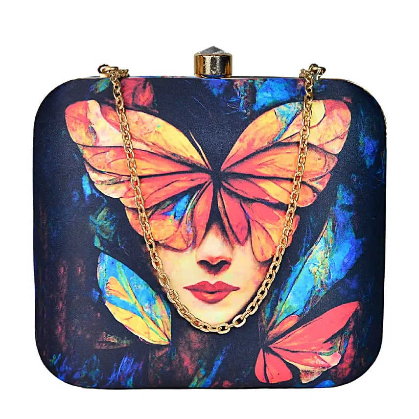 Artklim Vibrant Butterfly Women Clutch Bag
