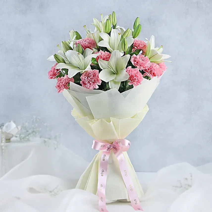 Mixed Lilies and Carnations Bouquet