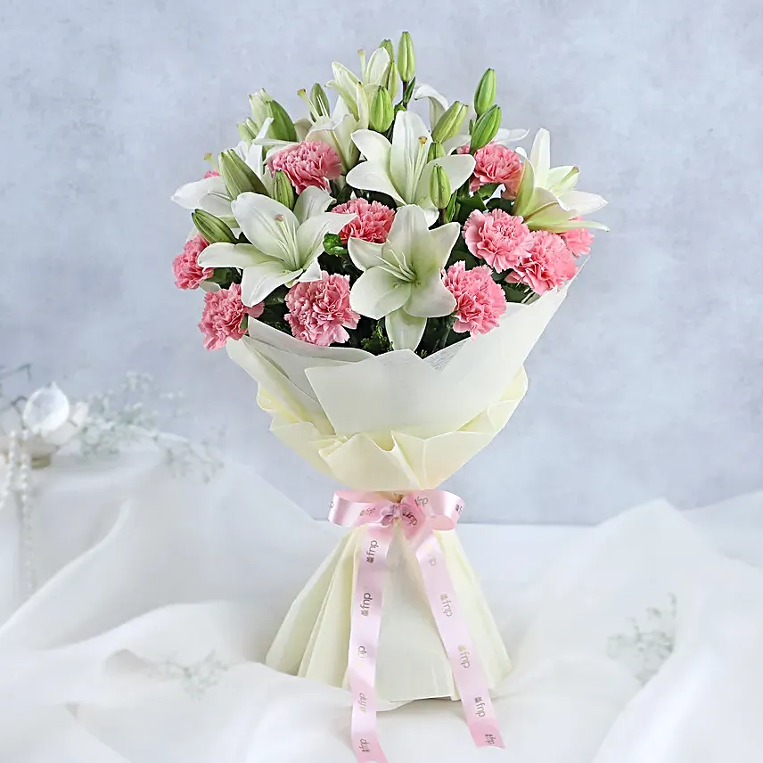 Mixed Lilies and Carnations Bouquet