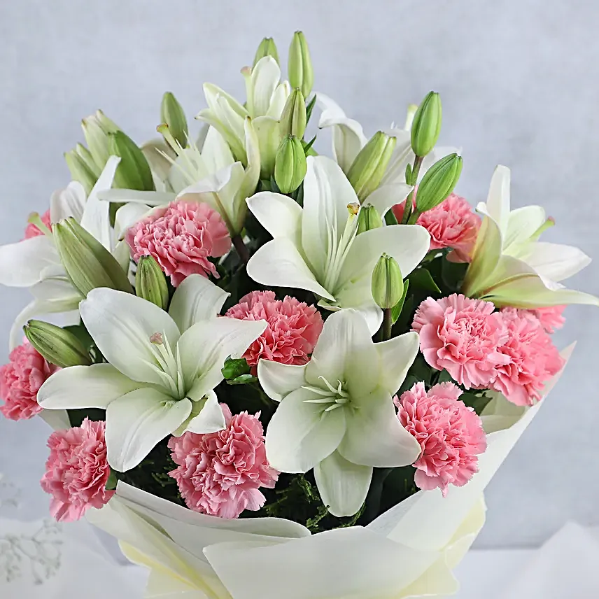 Mixed Lilies and Carnations Bouquet