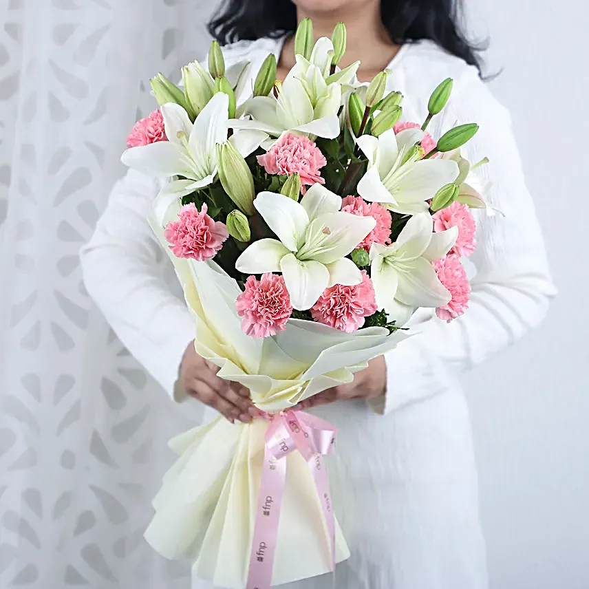 Mixed Lilies and Carnations Bouquet