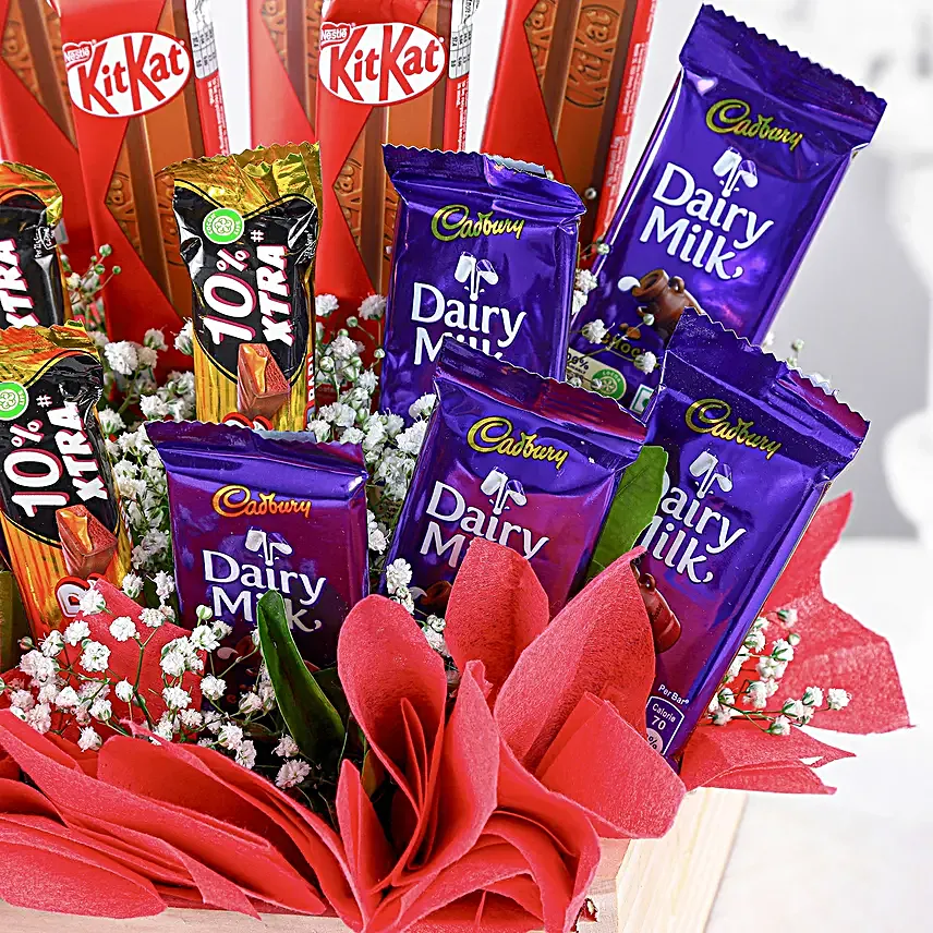 Assorted Chocolates Basket Arrangement