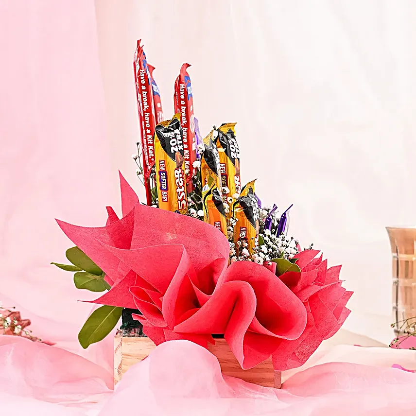 Assorted Chocolates Basket Arrangement