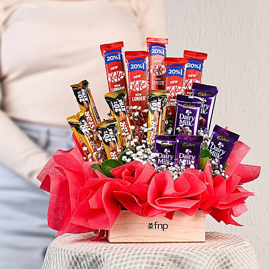 Assorted Chocolates Basket Arrangement