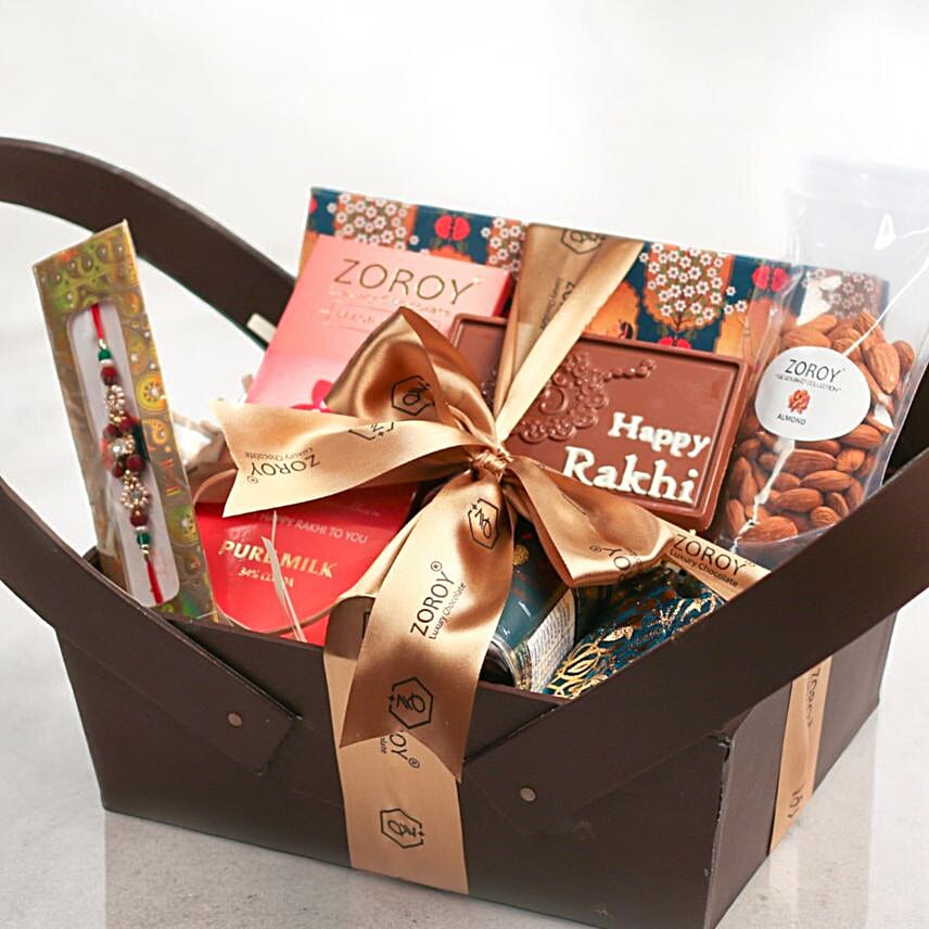 Assorted Goodies Leather Basket