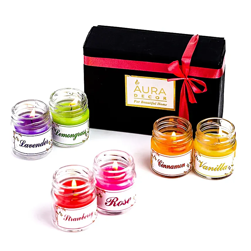 AuraDecor Sweet Scented Candle Jar Gift Set