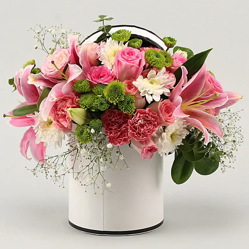 online beautiful flower in round box