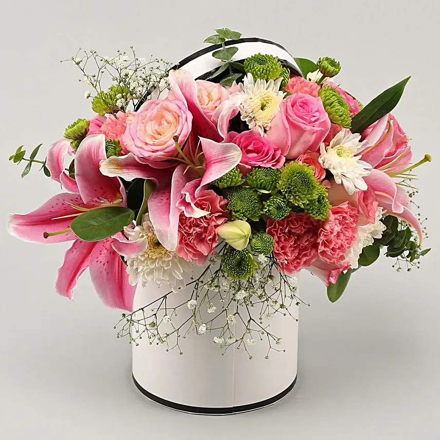online beautiful flower in round box