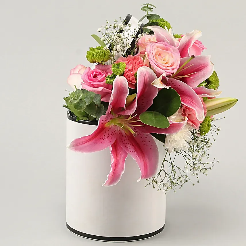 online beautiful flower in round box