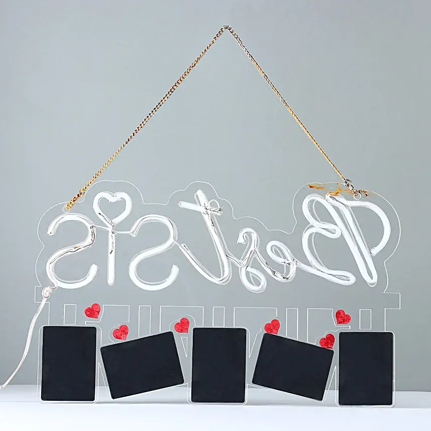 Best Sis Neon Light Wall Hanging 5 Frames