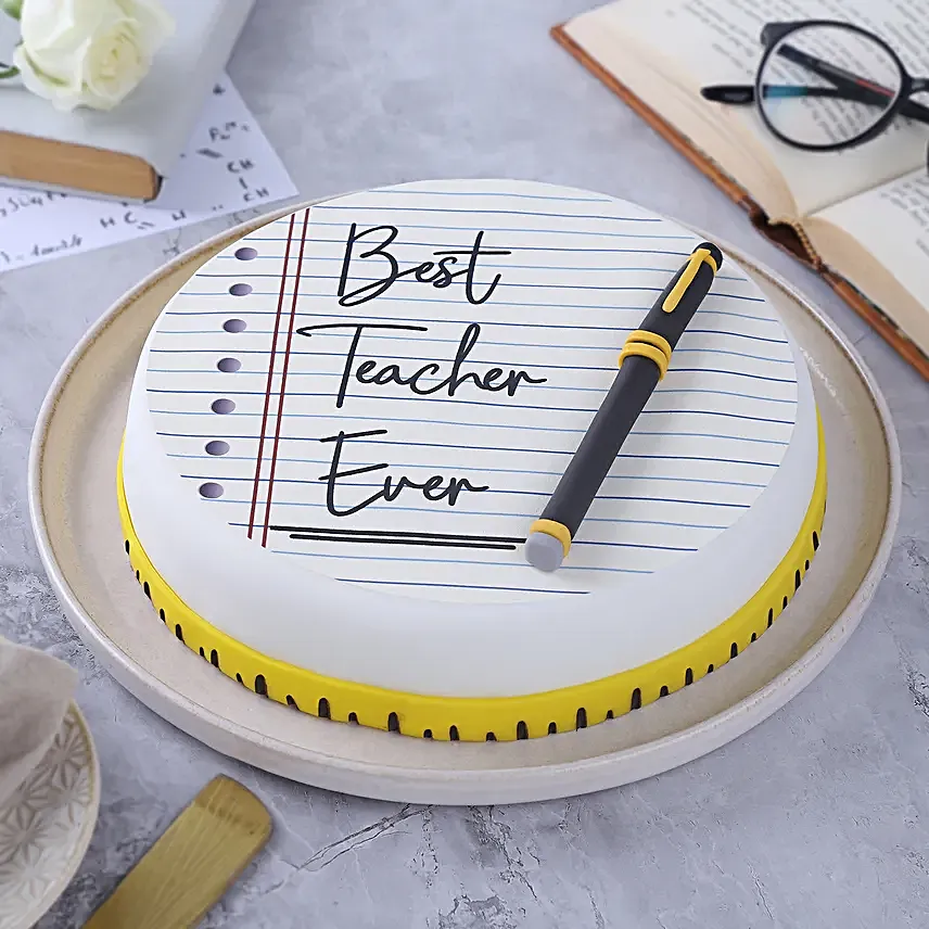 Best Teacher Ever Pineapple Eggless Cake