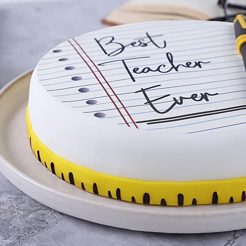 Best Teacher Ever Pineapple Eggless Cake