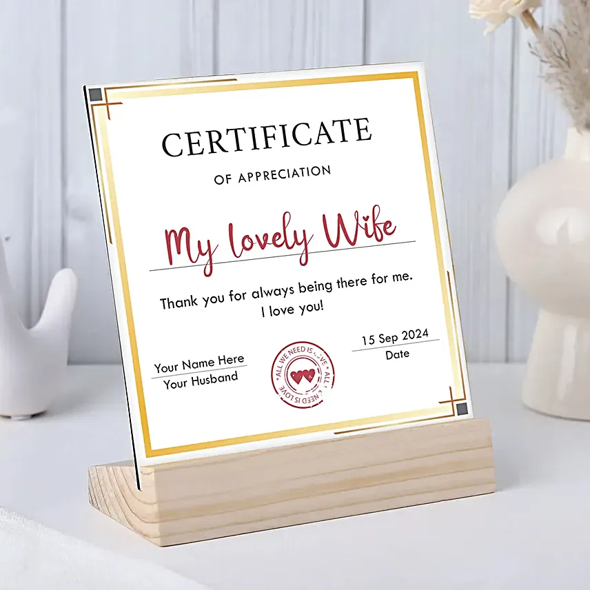 Best Wife Ever Recognition Frame