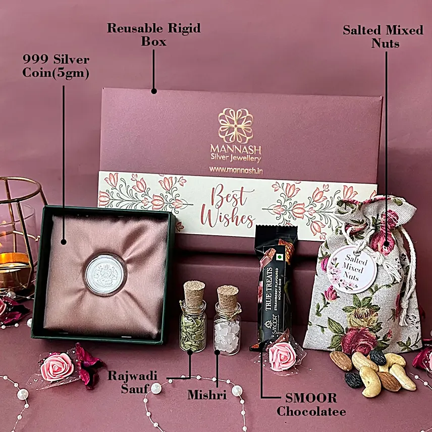 Best Wishes Silver Coin Hamper Gift Box