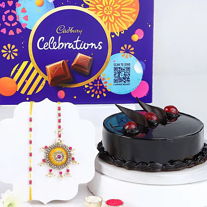 Bhaiya Bhabhi Rakhi N Celebration Cake Combo