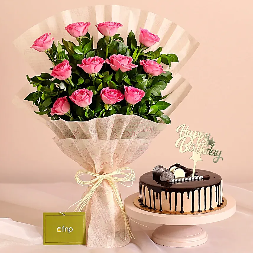 Birthday Bliss Roses and Cake