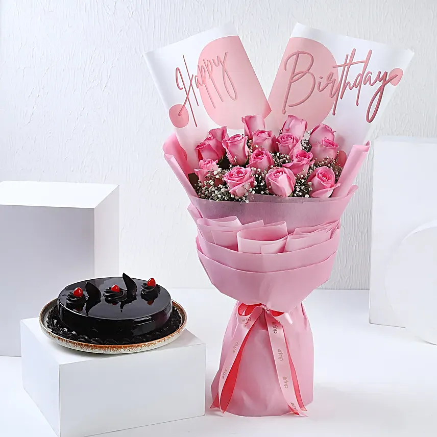 Birthday Blooms N Truffle Delight