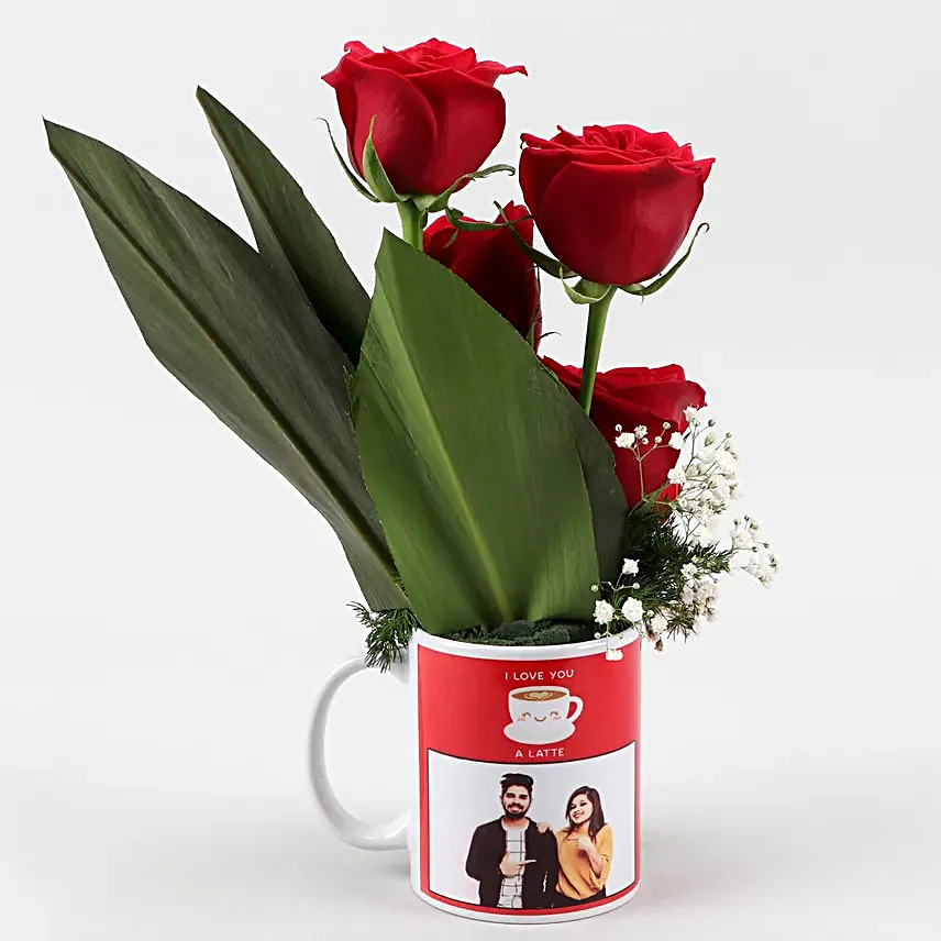 Black Forest Cake & Red Roses Personalised Combo