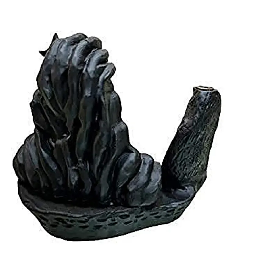 Black Handcrafted Adiyogi Back Flow Smoke Fountain