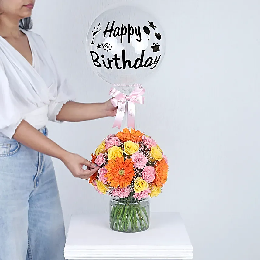 Blooming Birthday Floral Jar
