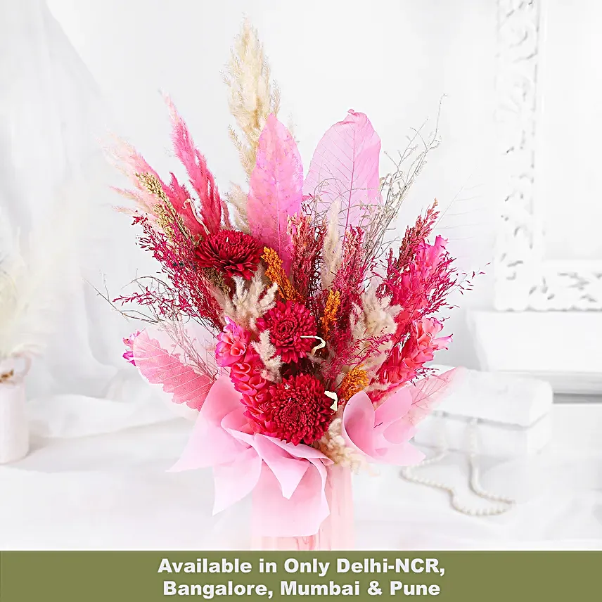 Blush Pink Dried Flower Arrangement