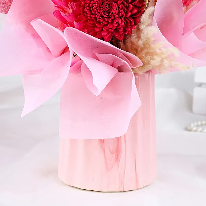 Blush Pink Dried Flower Arrangement