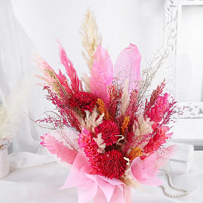 Blush Pink Dried Flower Arrangement