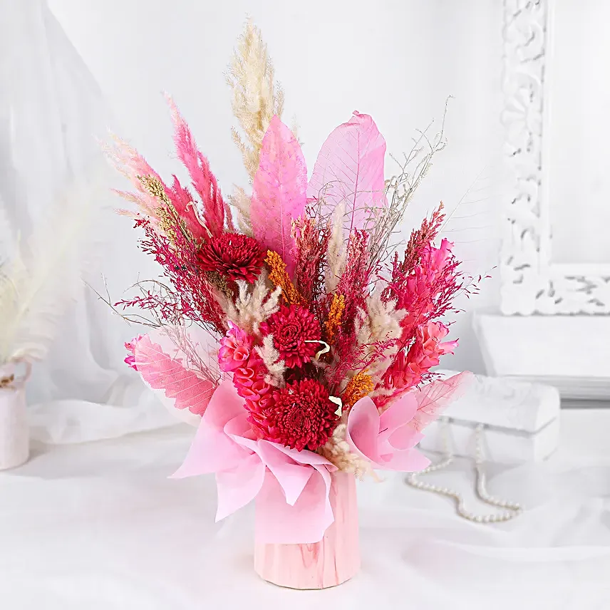 Blush Pink Dried Flower Arrangement