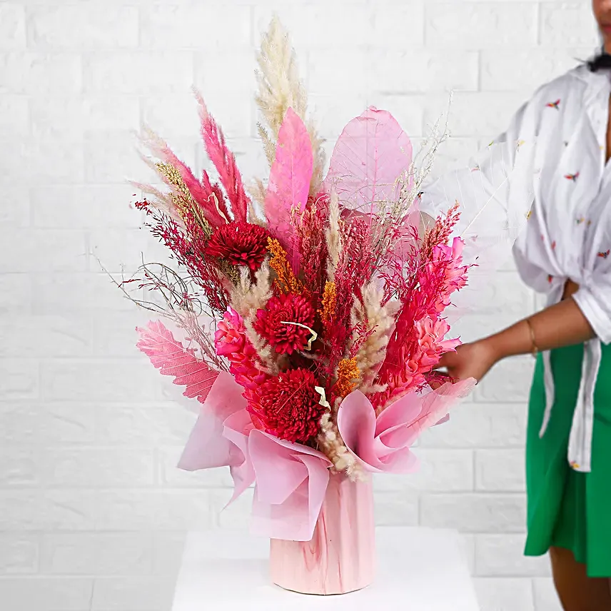 Blush Pink Dried Flower Arrangement