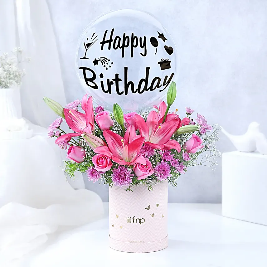Blushing Blooms Birthday Wishes Box