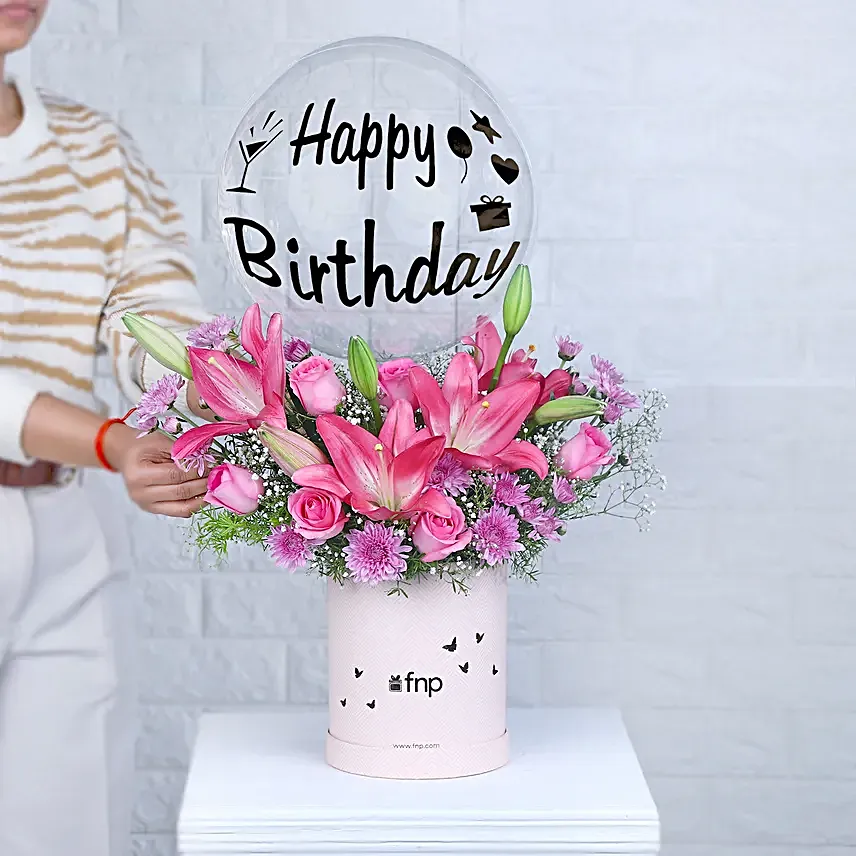 Blushing Blooms Birthday Wishes Box