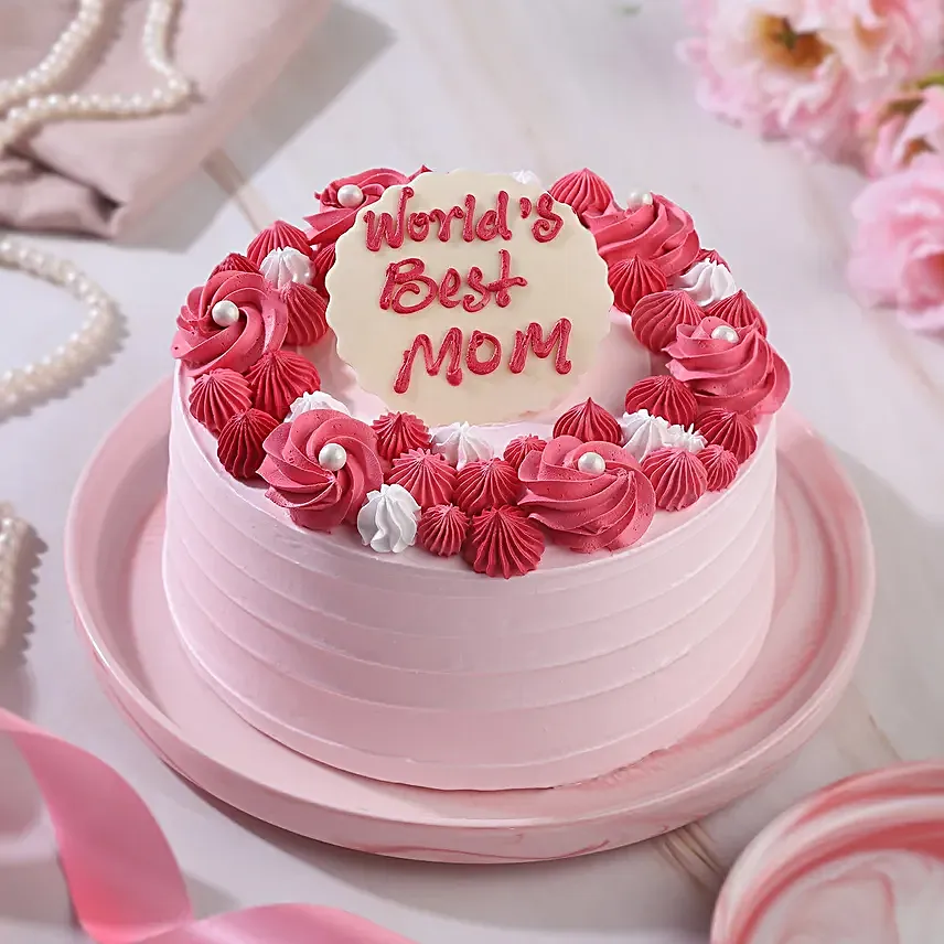 Blushing Love For Mom Cake Eggless