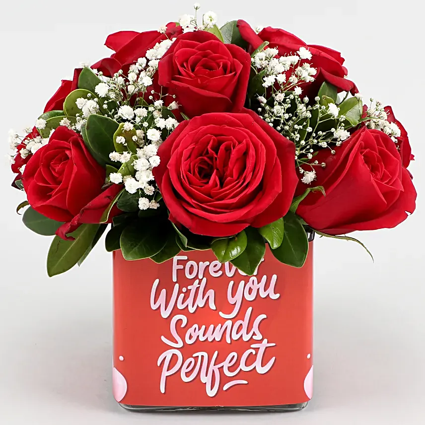 lovely roses arrangement for valentine