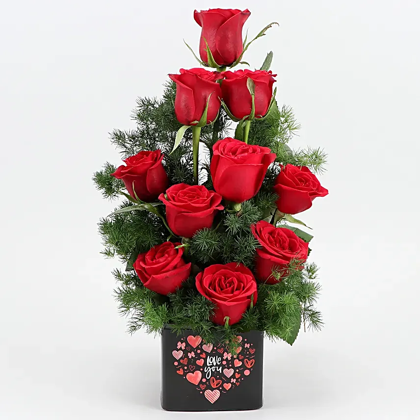 bunch of roses arrangement for valentine