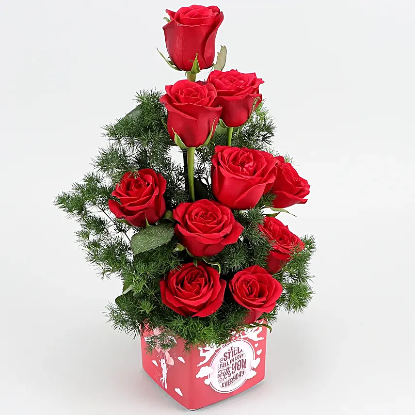 Butterscotch Cake & Forever With You Red Roses Combo