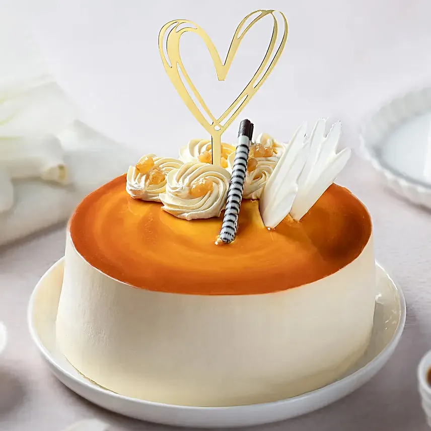 Butterscotch Cake With Heart Shaped Topper 500Gm