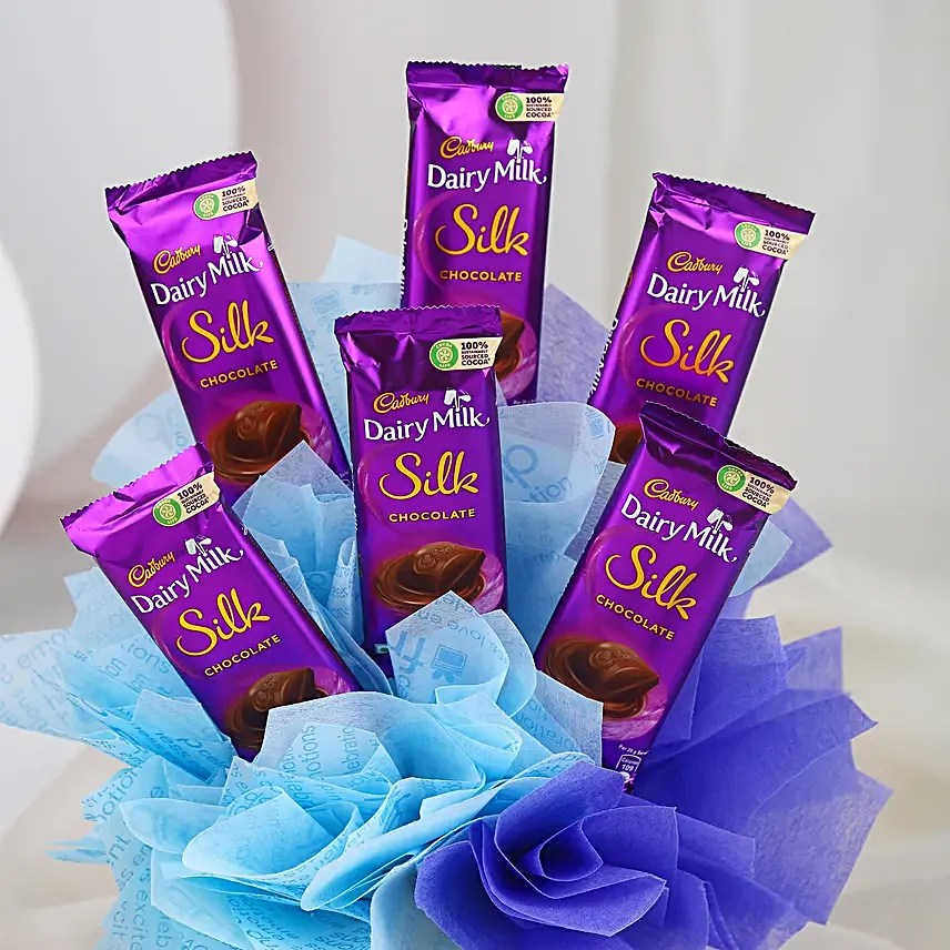 Cadbury Dairy Milk Silk Glass Vase Arrangement