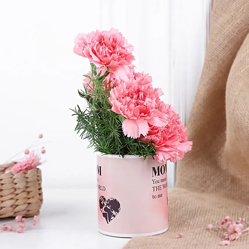 Carnation Love Message Mug For Mom