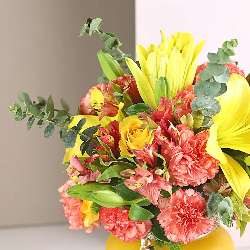 Online Carnations & Asiatic Lilies Arrangement