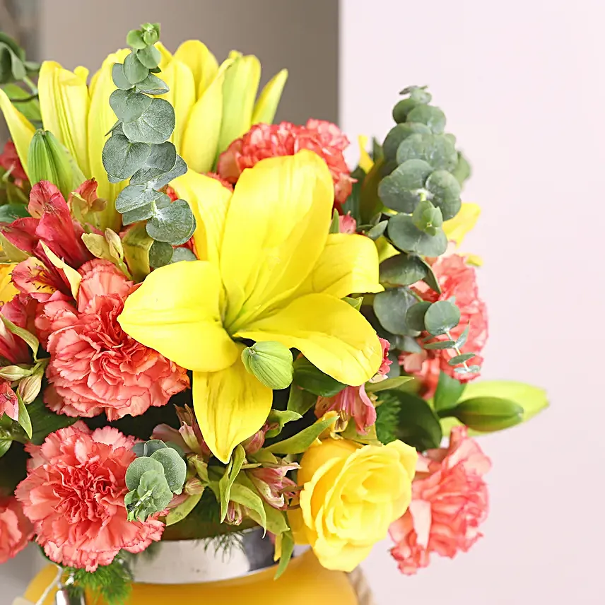 Online Carnations & Asiatic Lilies Arrangement